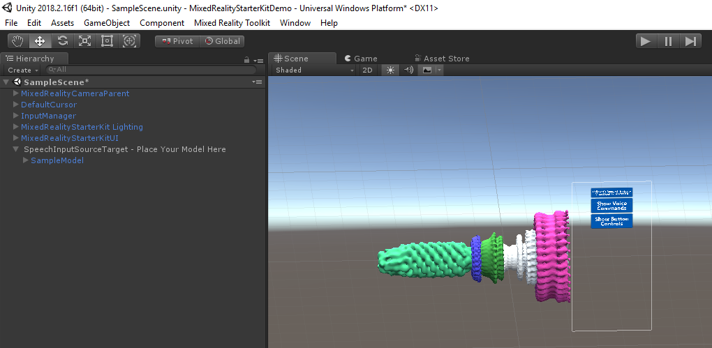 unity hierarchy w 3d model
