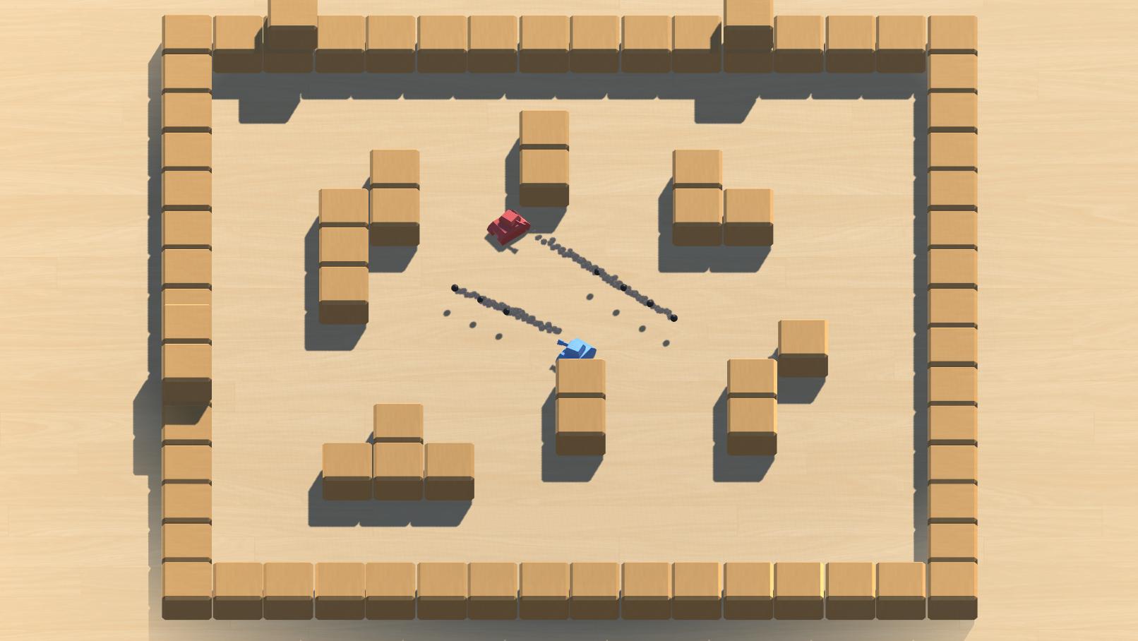 Tanks battling in play mode