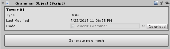Generate object button