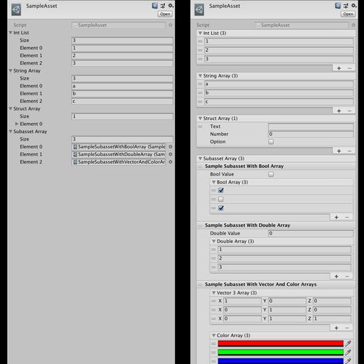 Unity Extensions Array Drawer Unitylist