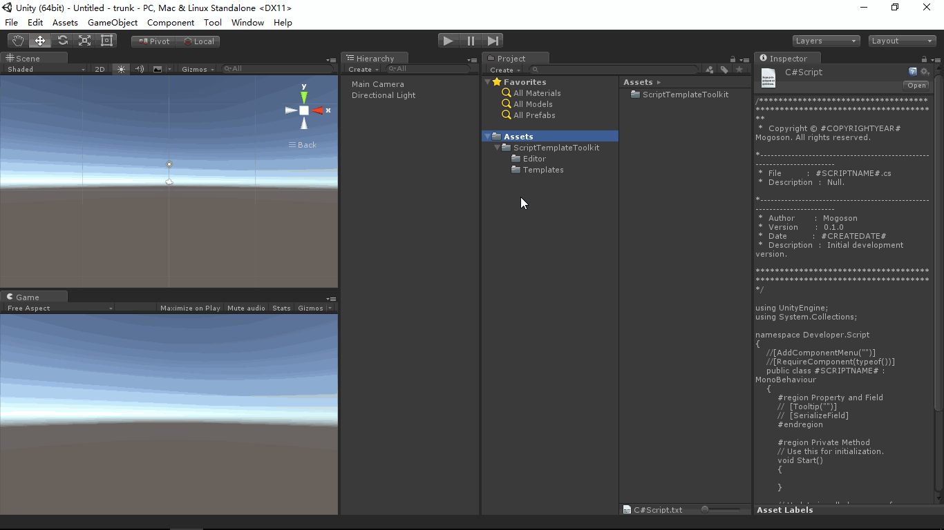 Script Template Editor