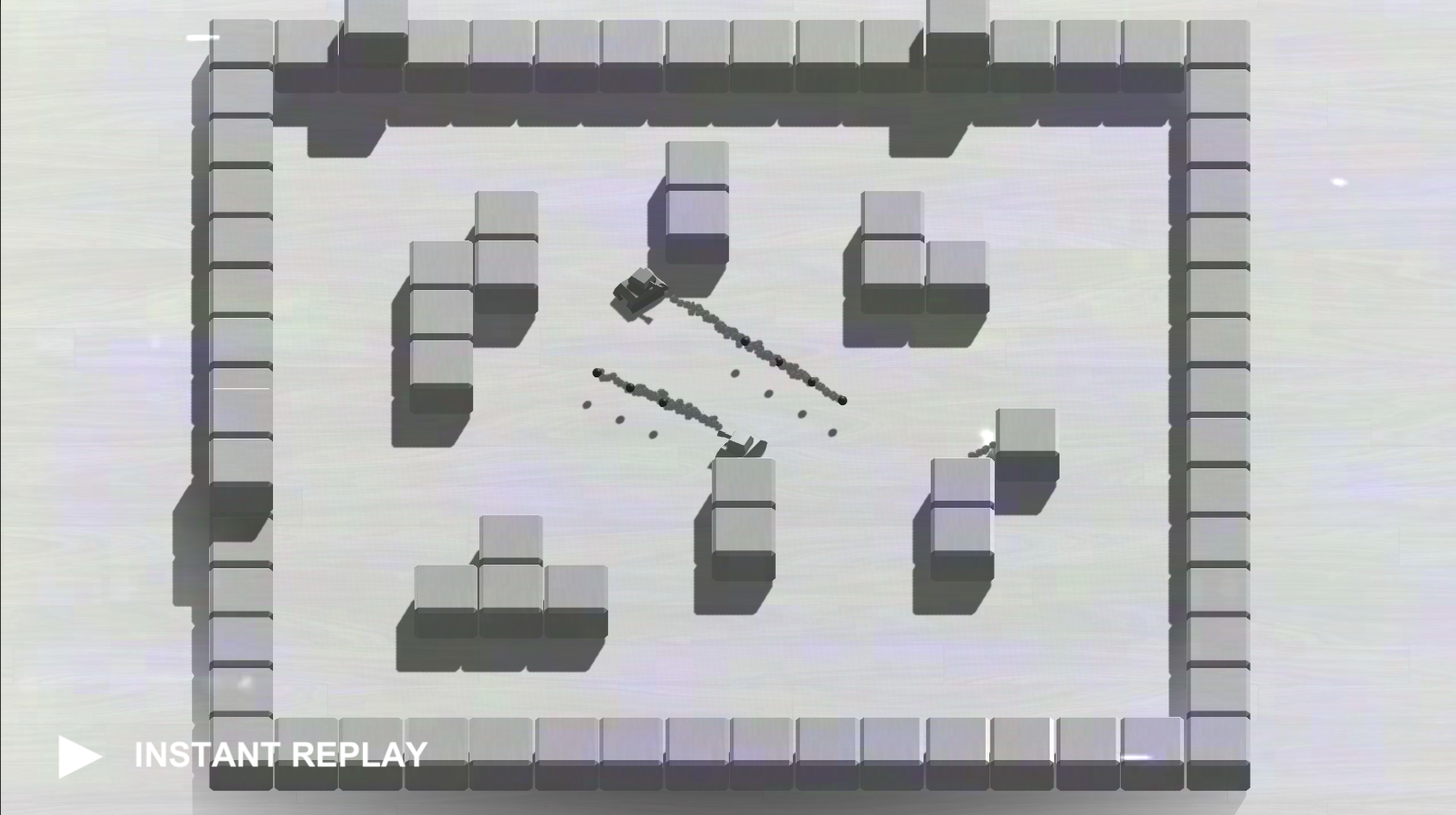 Tanks battling in replay mode